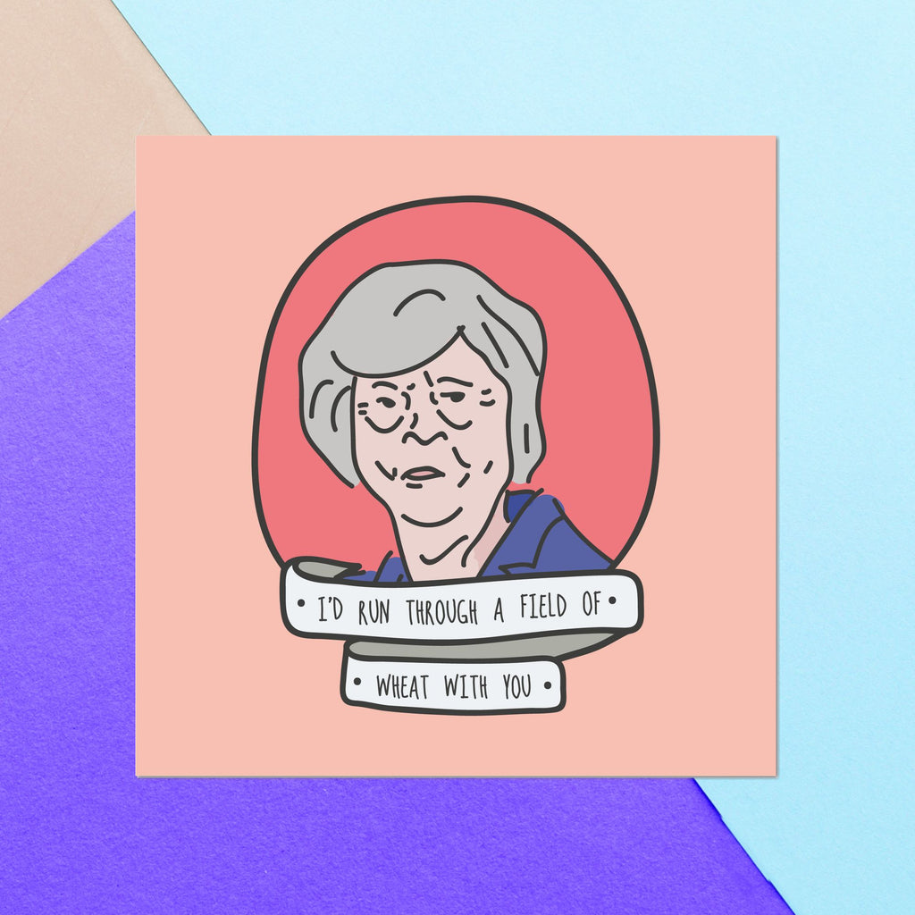 I'd Run Through A Field Of Wheat With You Square Greetings Card