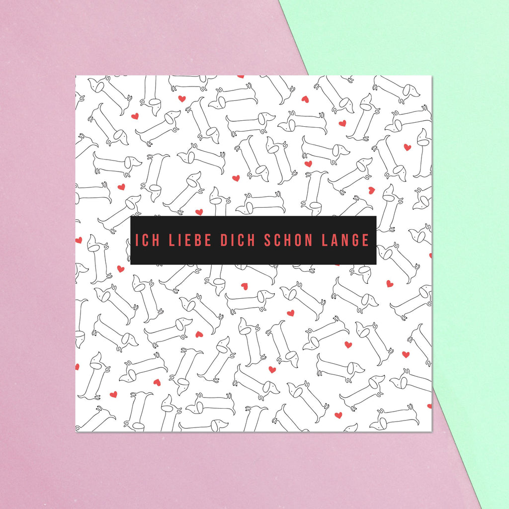 Ich Liebe Dich Schon Lange Square Greetings Card
