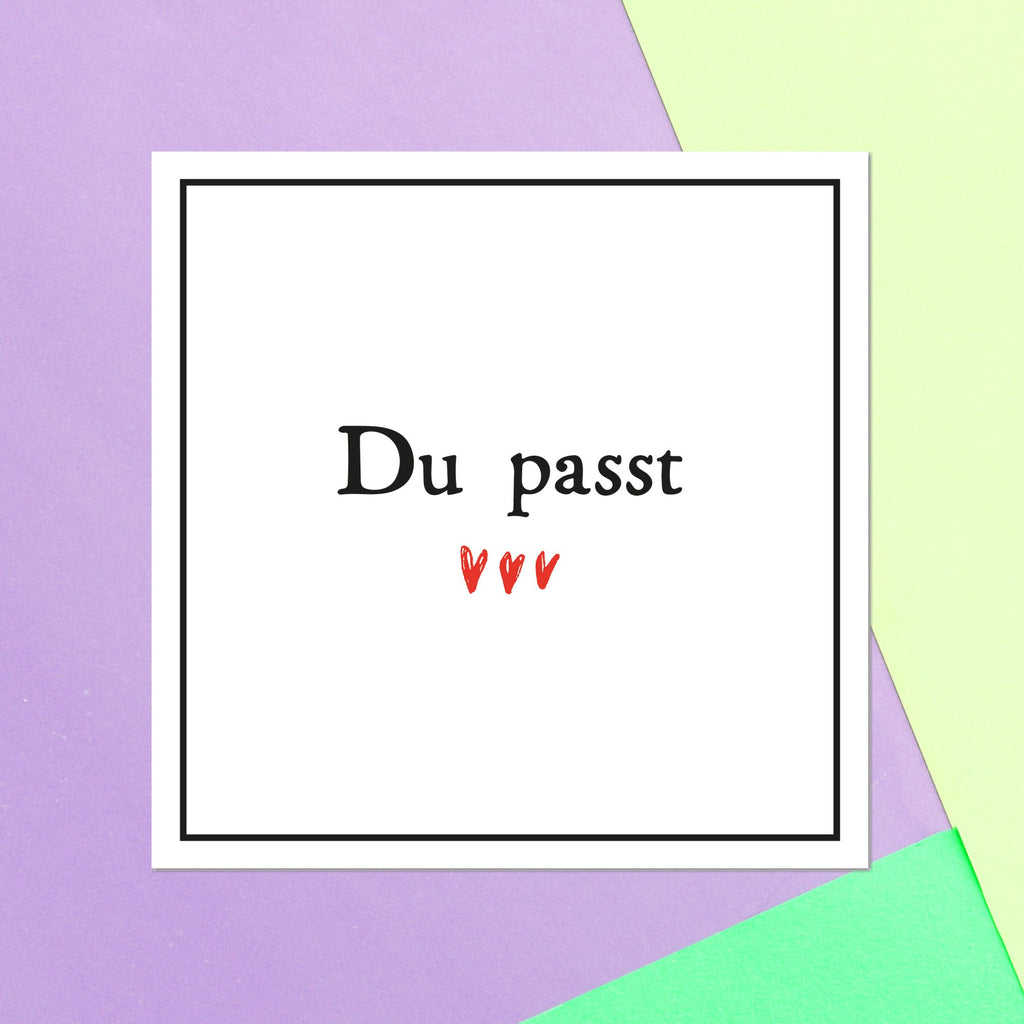 Du Passt Square Greetings Card