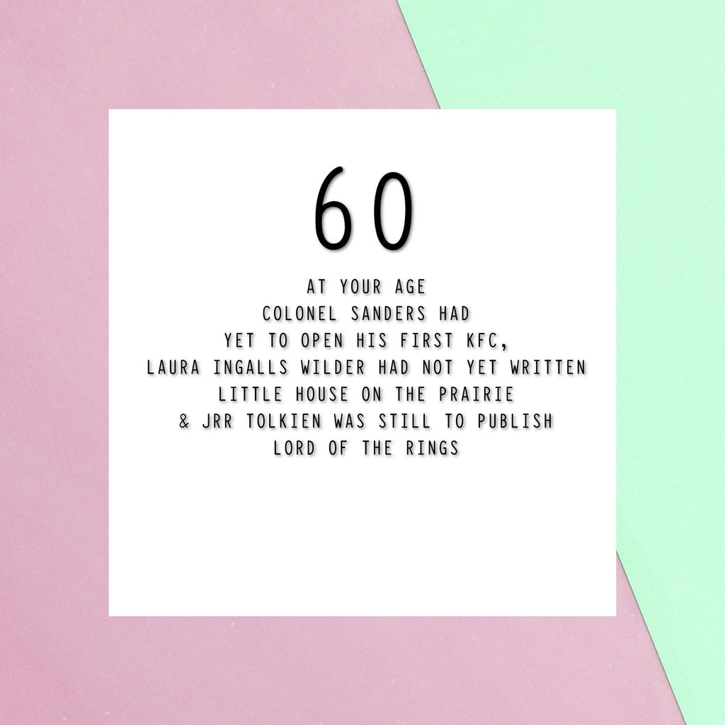 Birthday Specific Collections Age 60 Facts Square Greetings Card