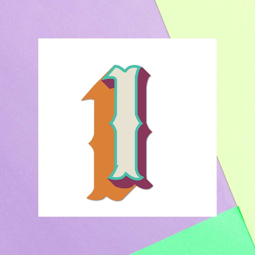 1 Square Greetings Card