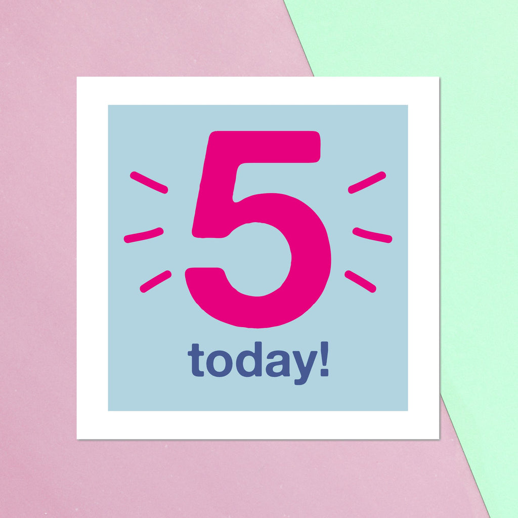 Five Today Square Greetings Card