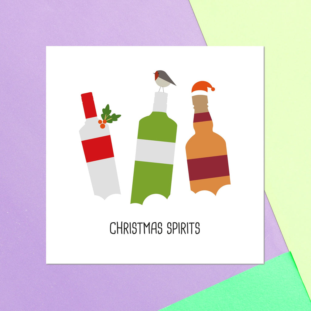 Christmas Spirits Square Greetings Card