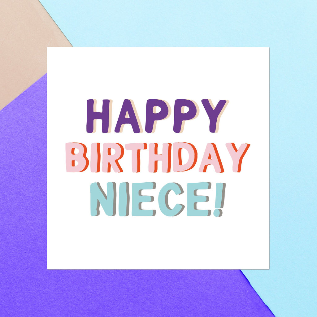 Happy Birthday Niece Square Greetings Card