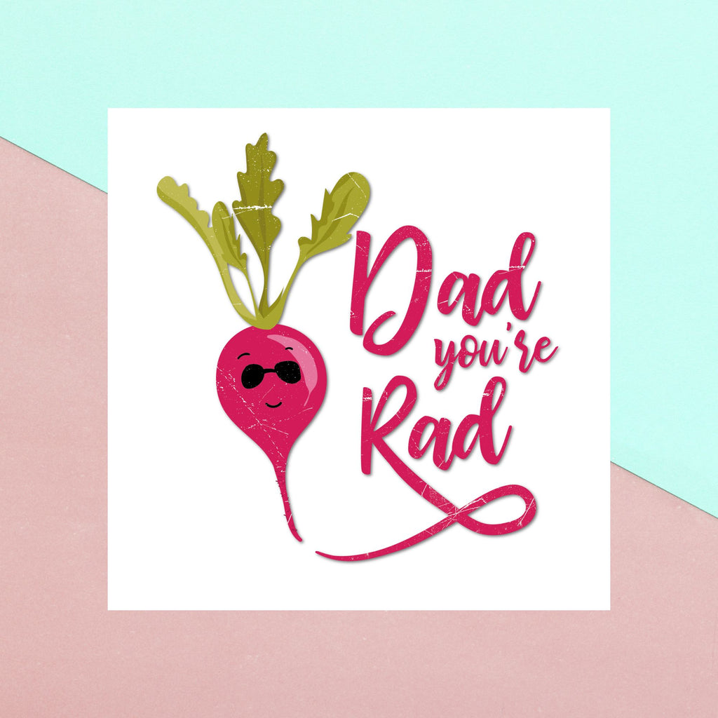 Dad You're Rad Square Greetings Card