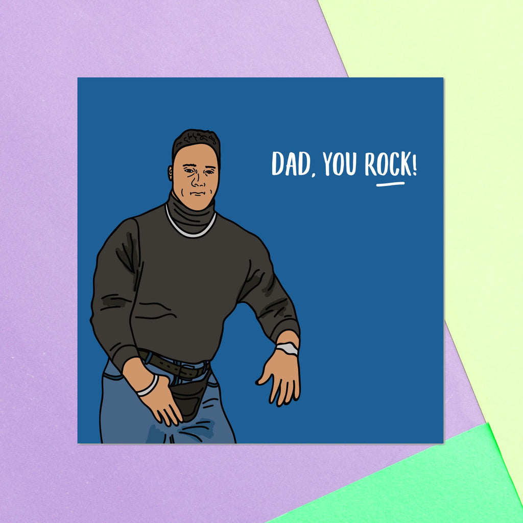 Dad, You Rock! Square Greetings Card