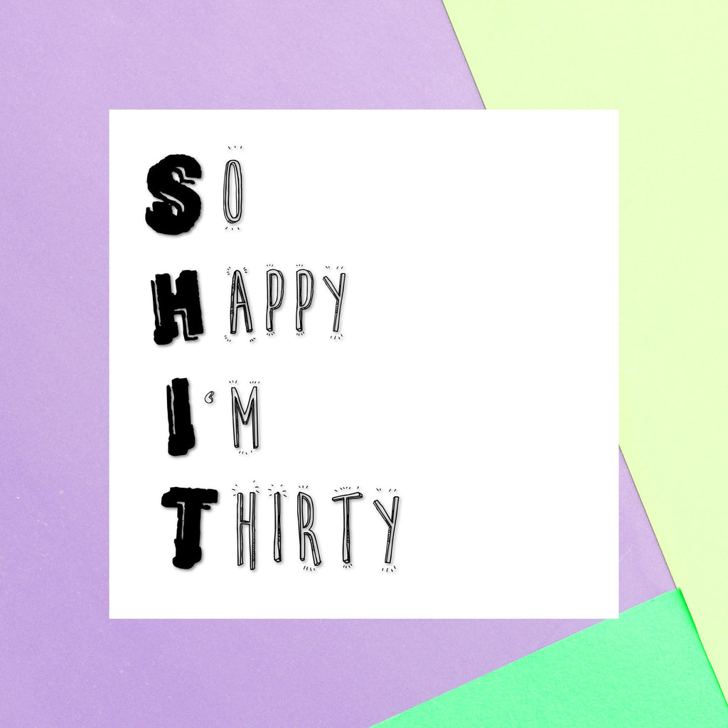 Birthday Specific Collections Shit Thirty Birthday Square Greetings Card