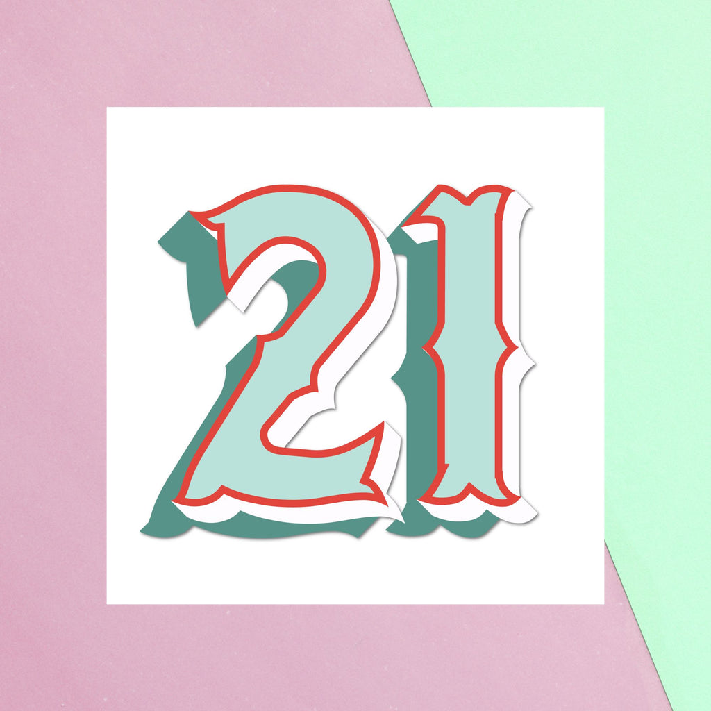 21 Square Greetings Card