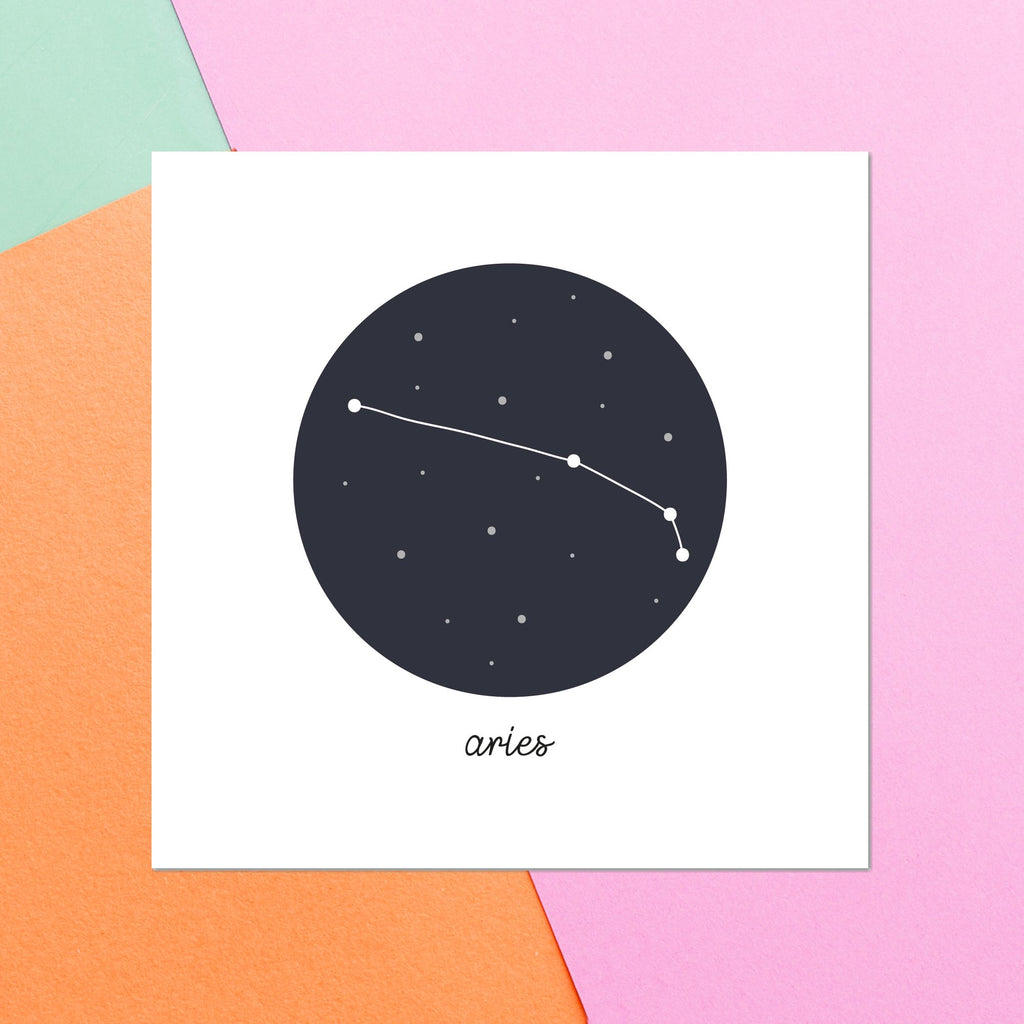Aries Square Greetings Card