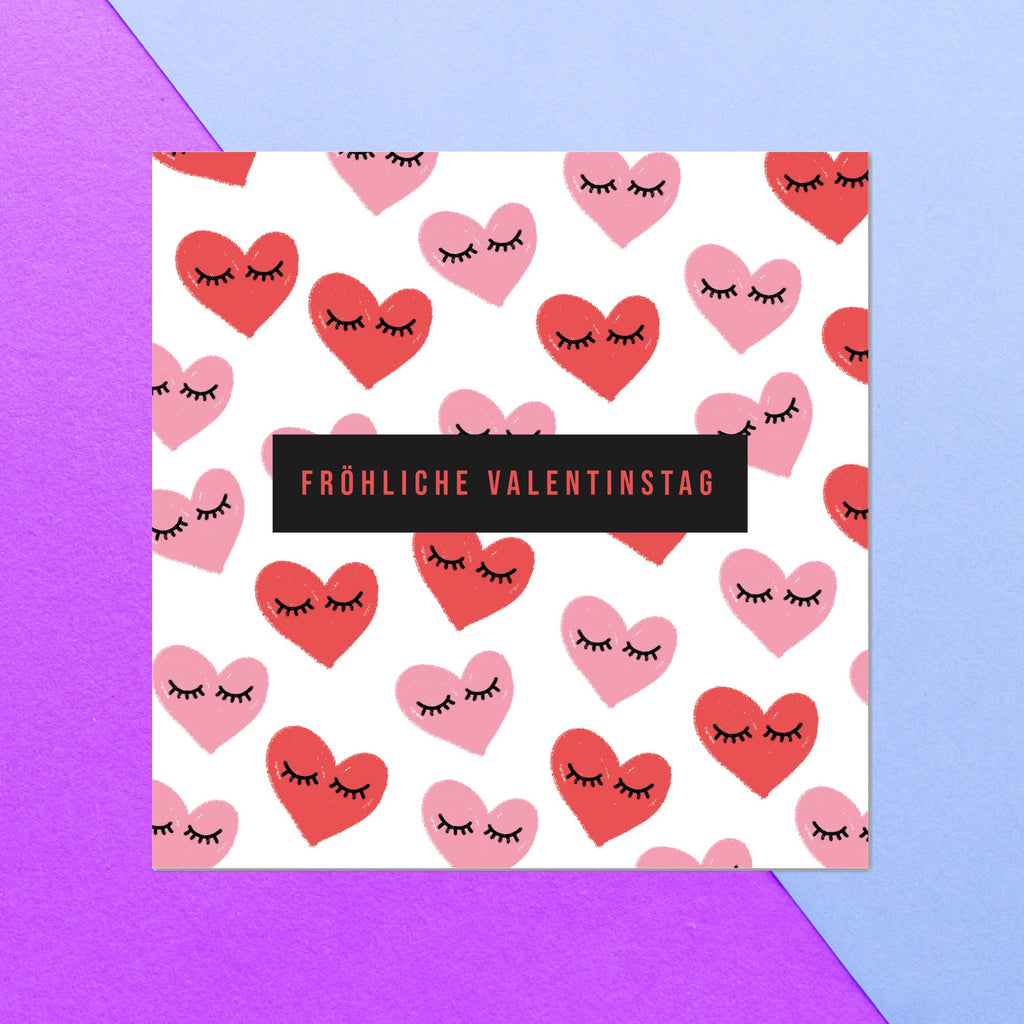 Fr?hliche Valentinstag Square Greetings Card