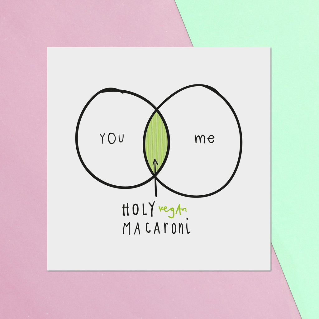 Holy Vegan Macaroni Square Greetings Card