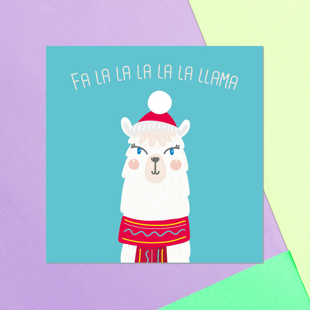 Fa La La La La La Llama Square Greetings Card