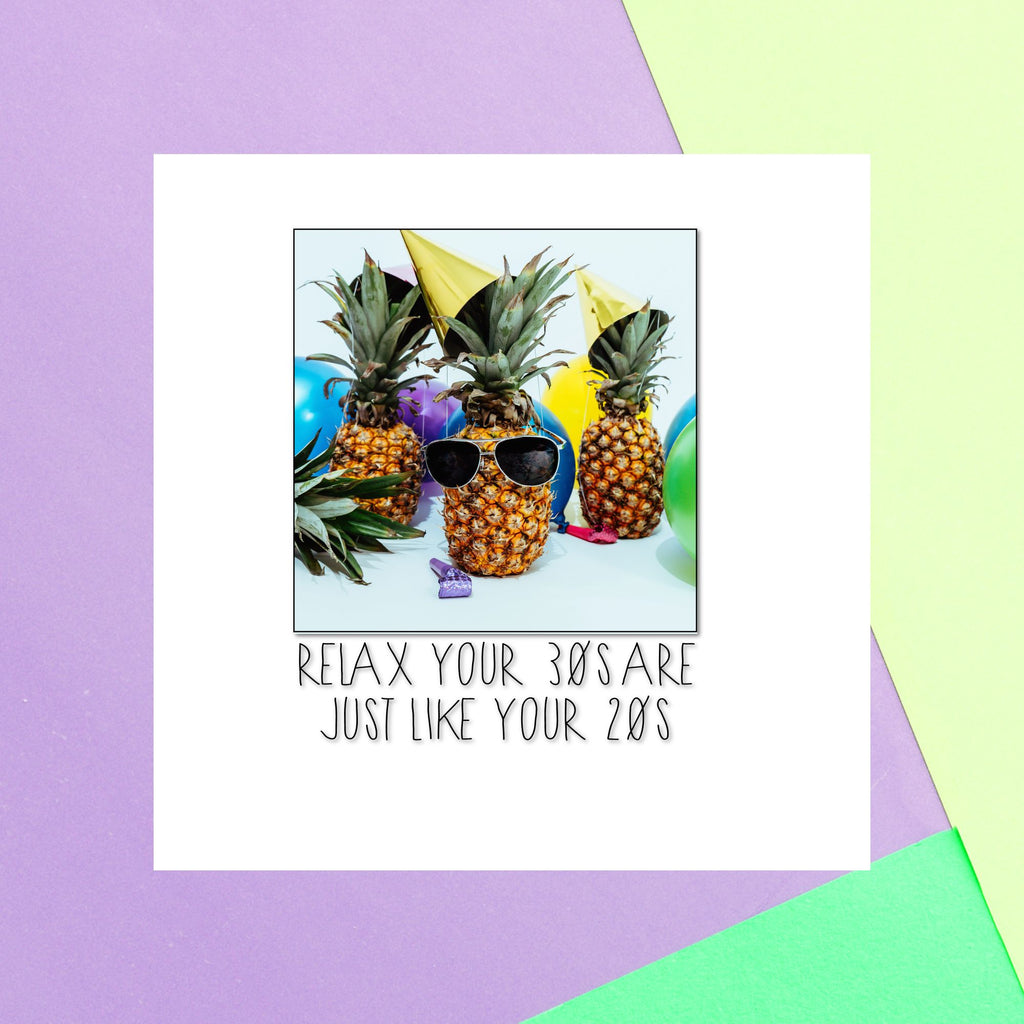 Birthday Specific Collections 30th Birthday Pineapple Square Greetings Card