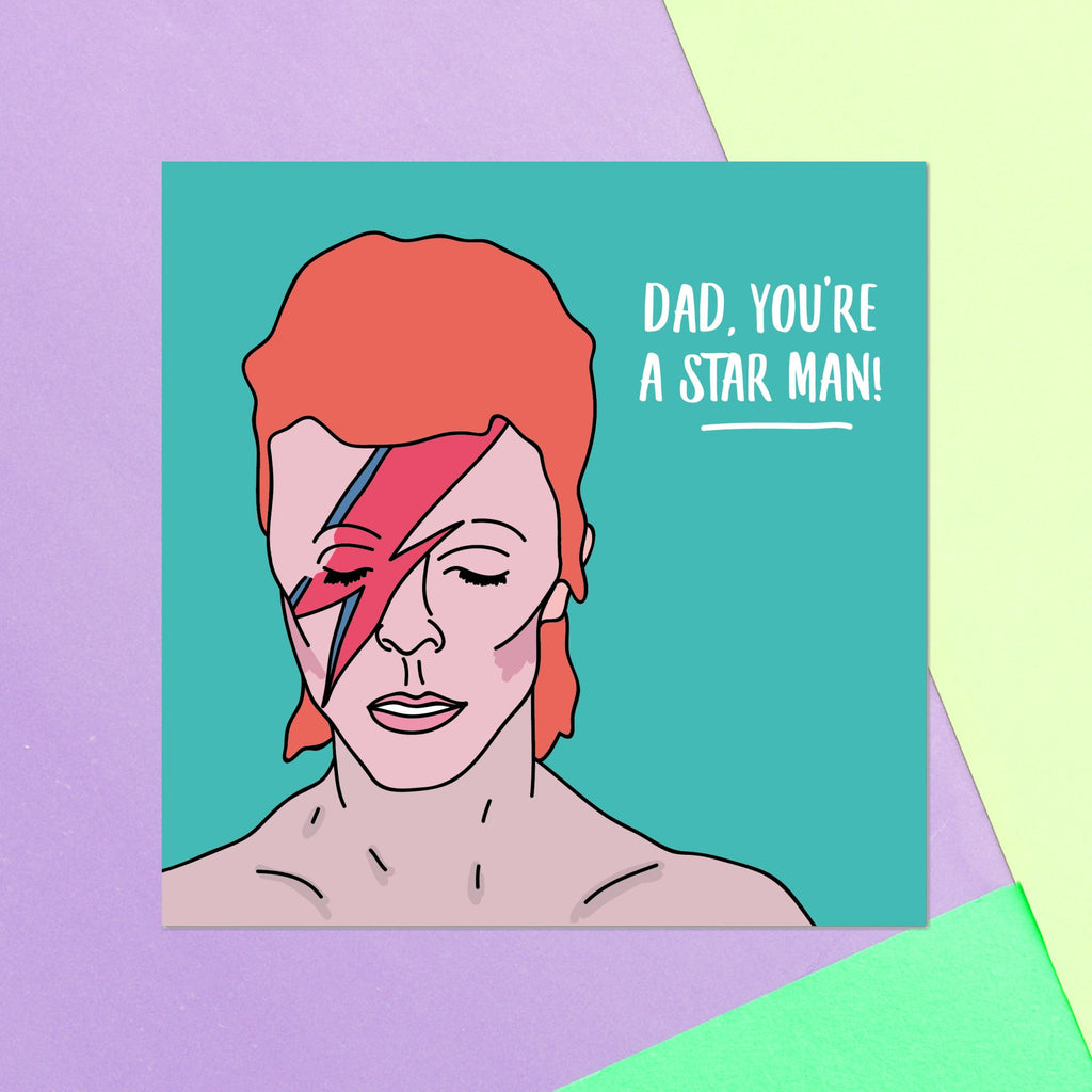 Dad, You're A Star Man! Square Greetings Card