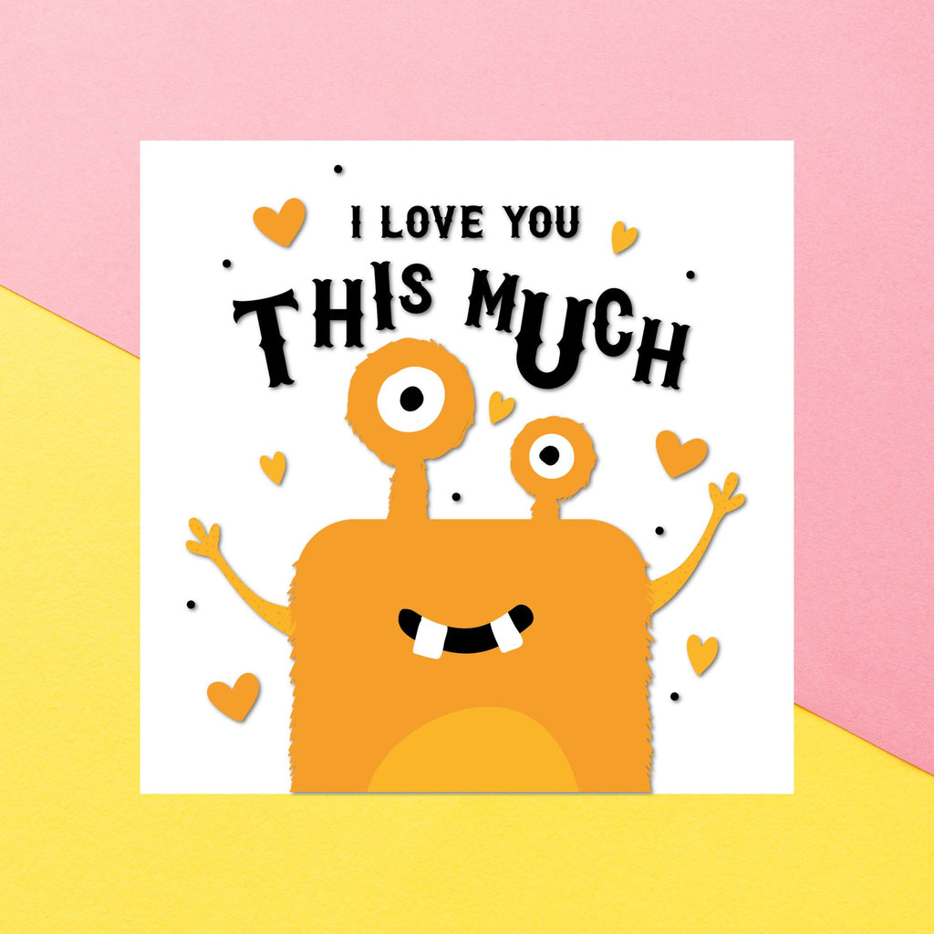 I Love You This Much Square Greetings Card