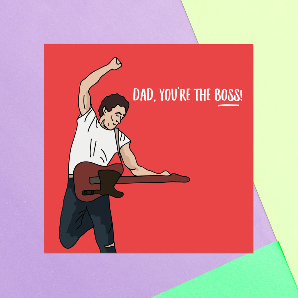 Dad, You're The Boss! Square Greetings Card