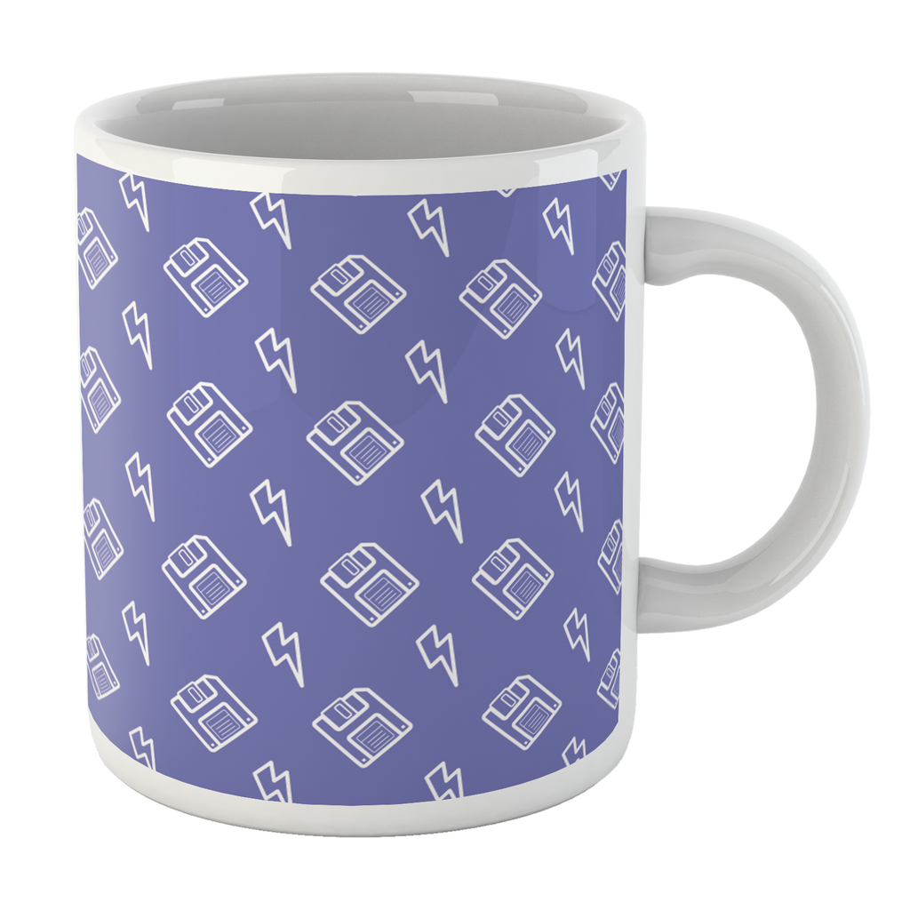 Floppy Disc Pattern Purple Mug