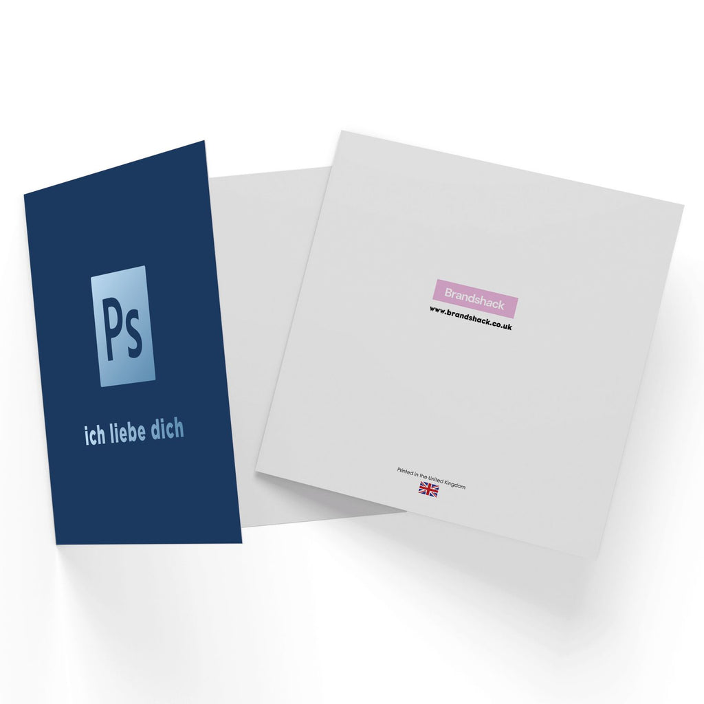 P.S. Ich Liebe Dich Square Greetings Card
