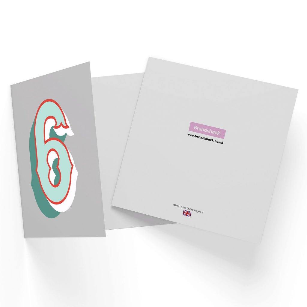 6th Birthday Square Greetings Card