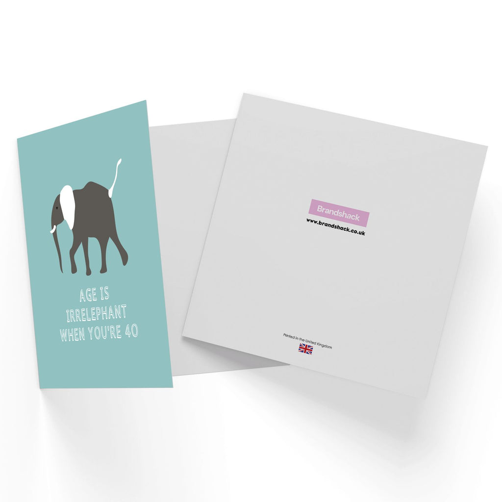Birthday Specific Collections Age Is Irrelephant When You're 40 Birthday Square Greetings Card