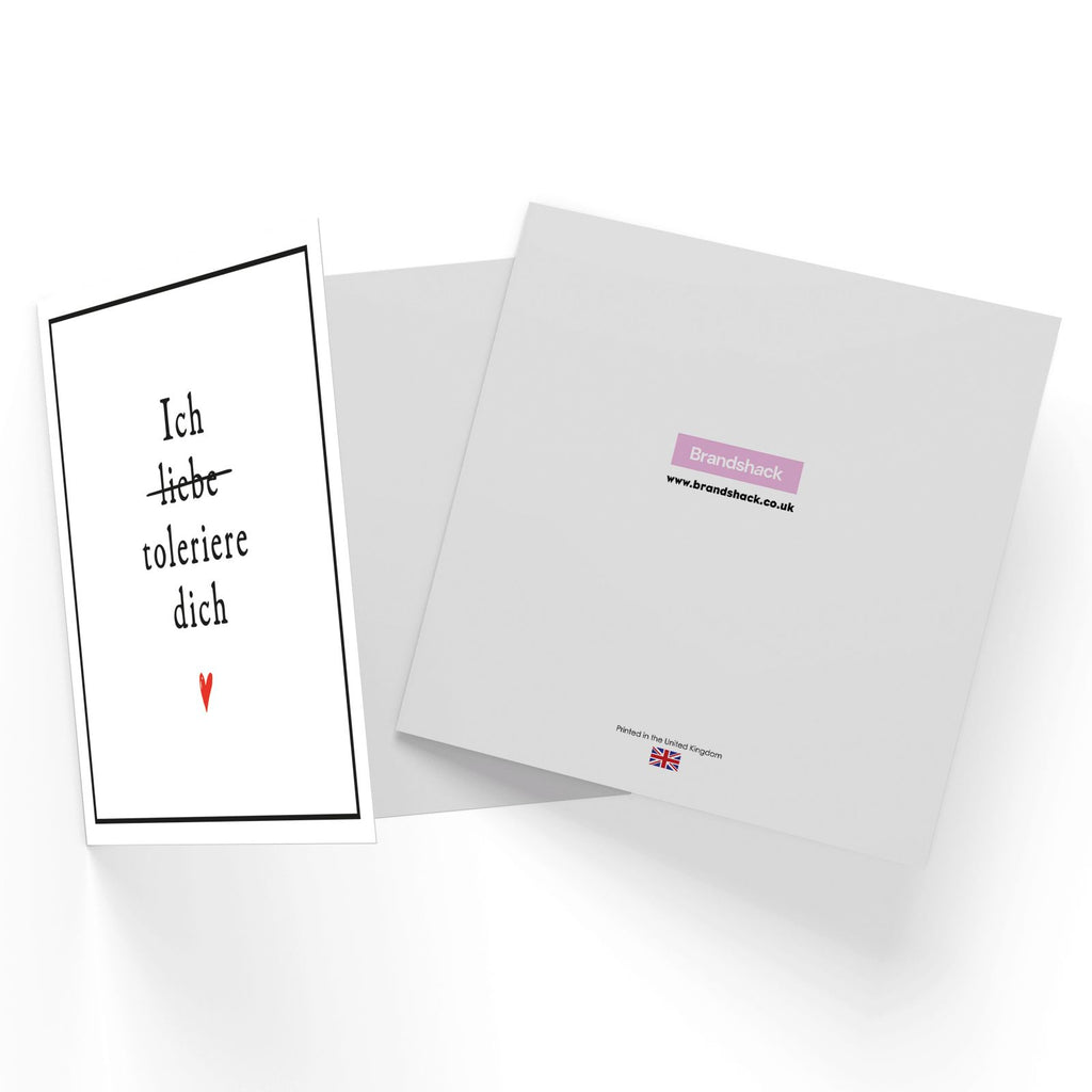 Ich Toleriere Dich Square Greetings Card