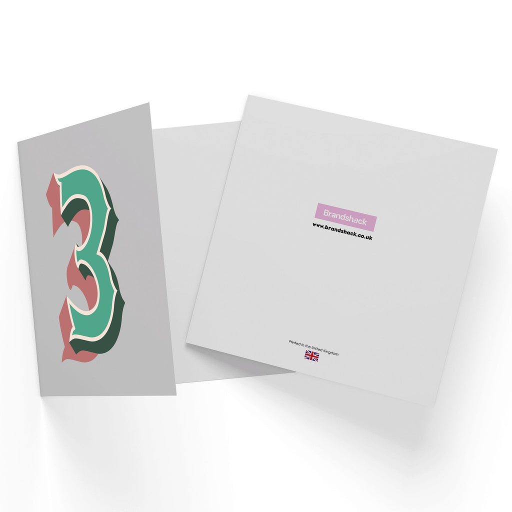 3th Birthday Square Greetings Card