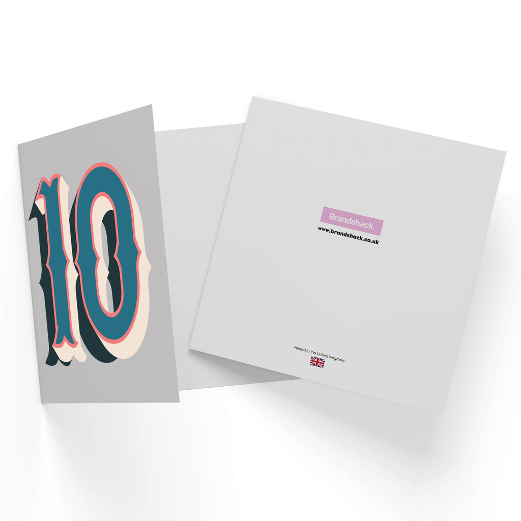 10th Birthday Square Greetings Card