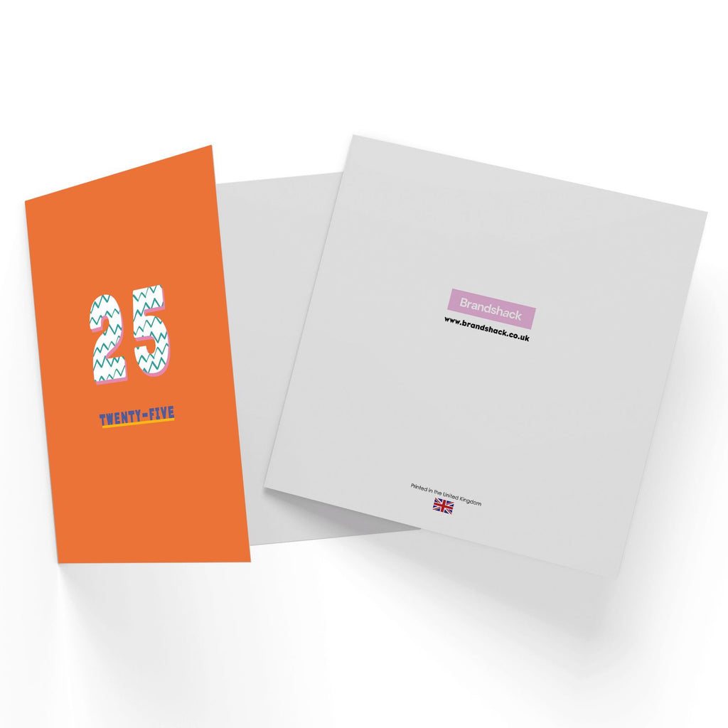 25th Birthday Square Greetings Card