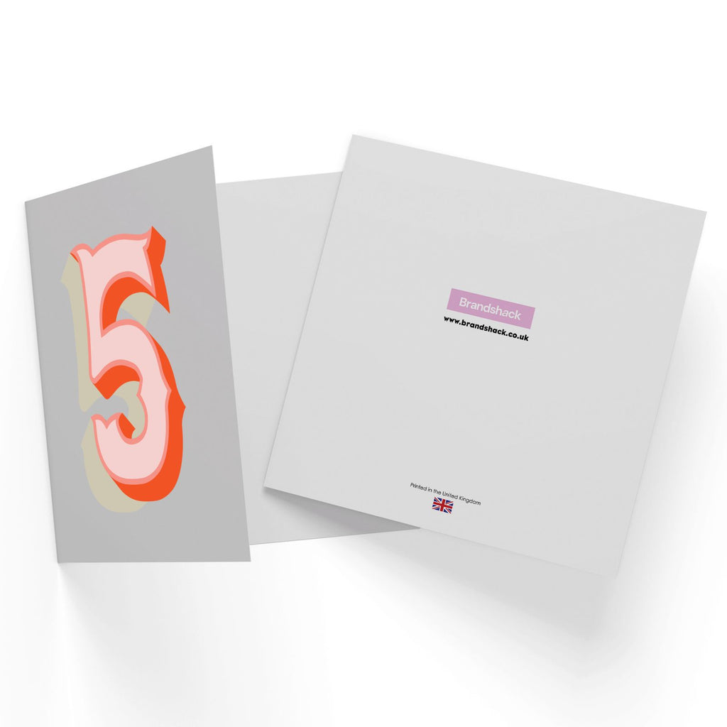 5th Birthday Square Greetings Card