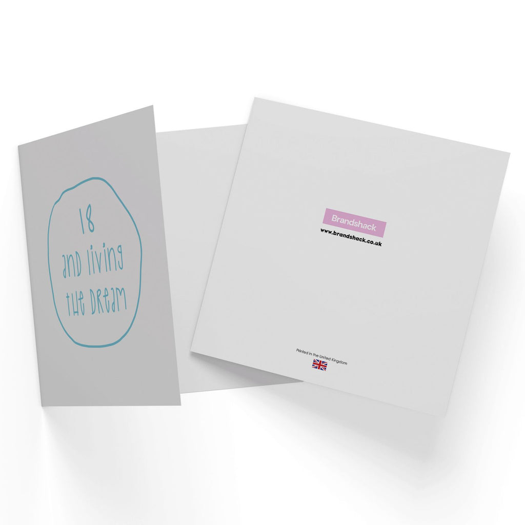 Birthday Specific Collections 18 And Living The Dream Birthday Square Greetings Card