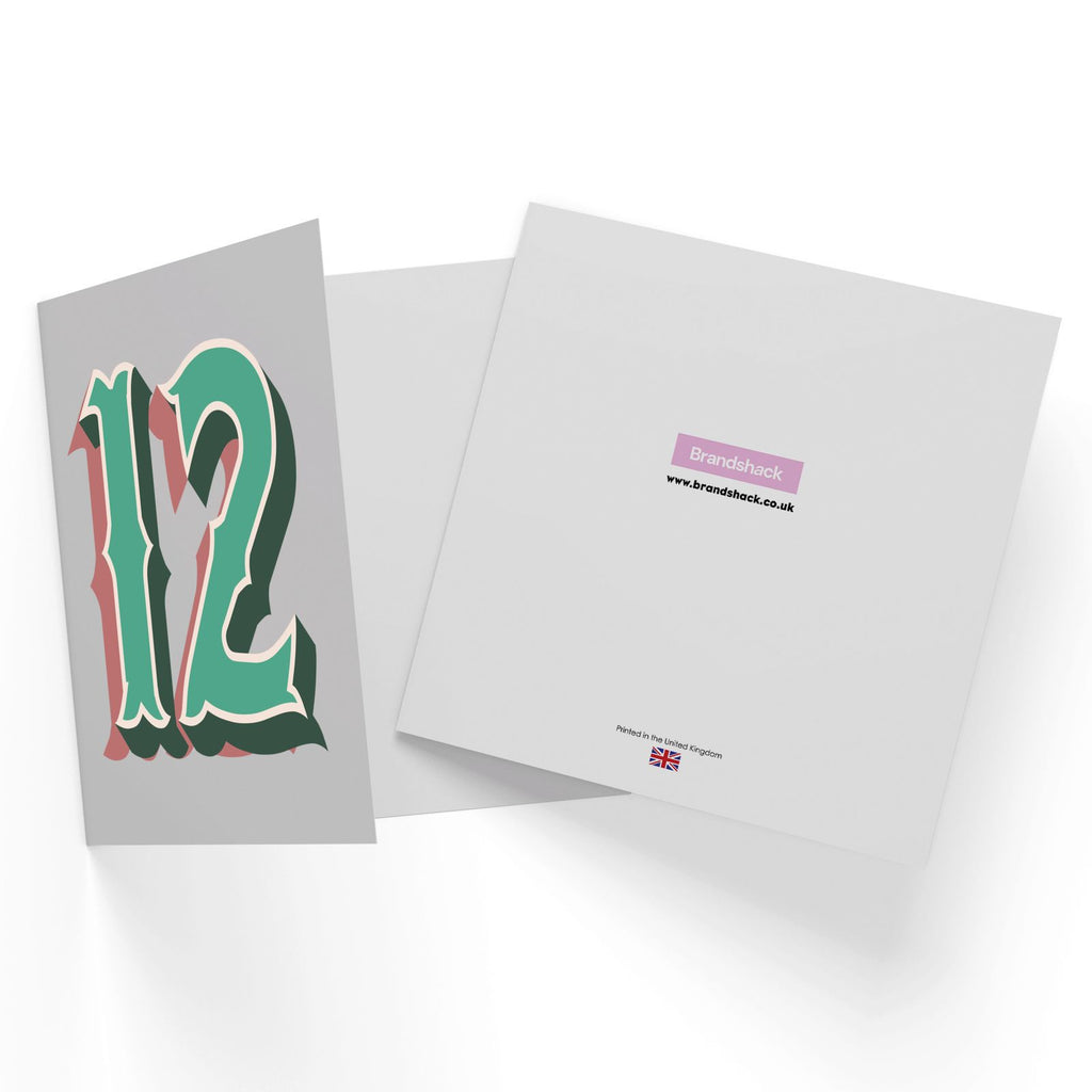 12th Birthday Square Greetings Card