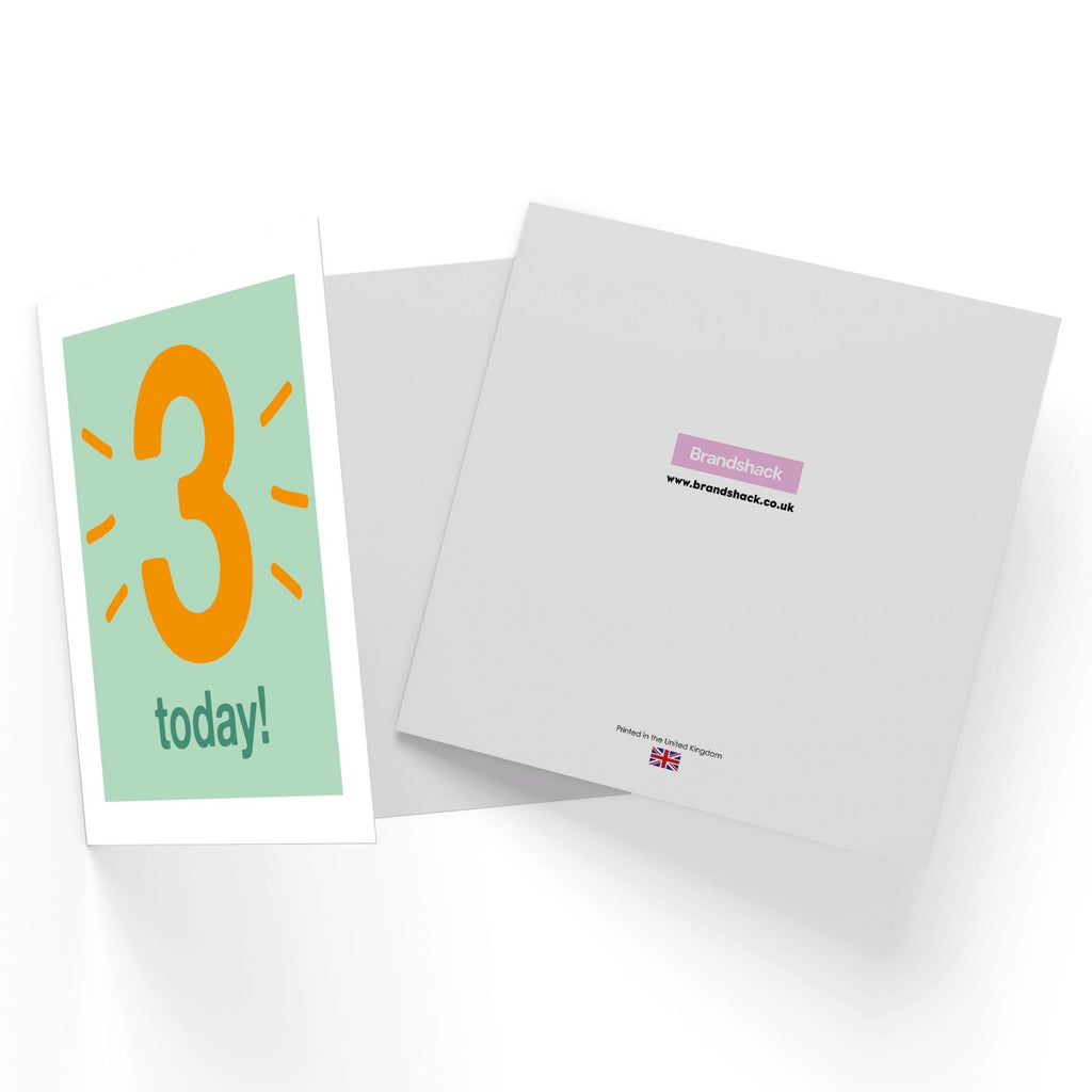 Three Today Square Greetings Card