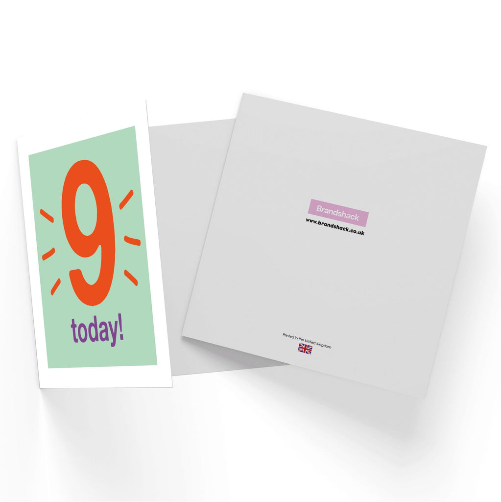 Nine Today Square Greetings Card