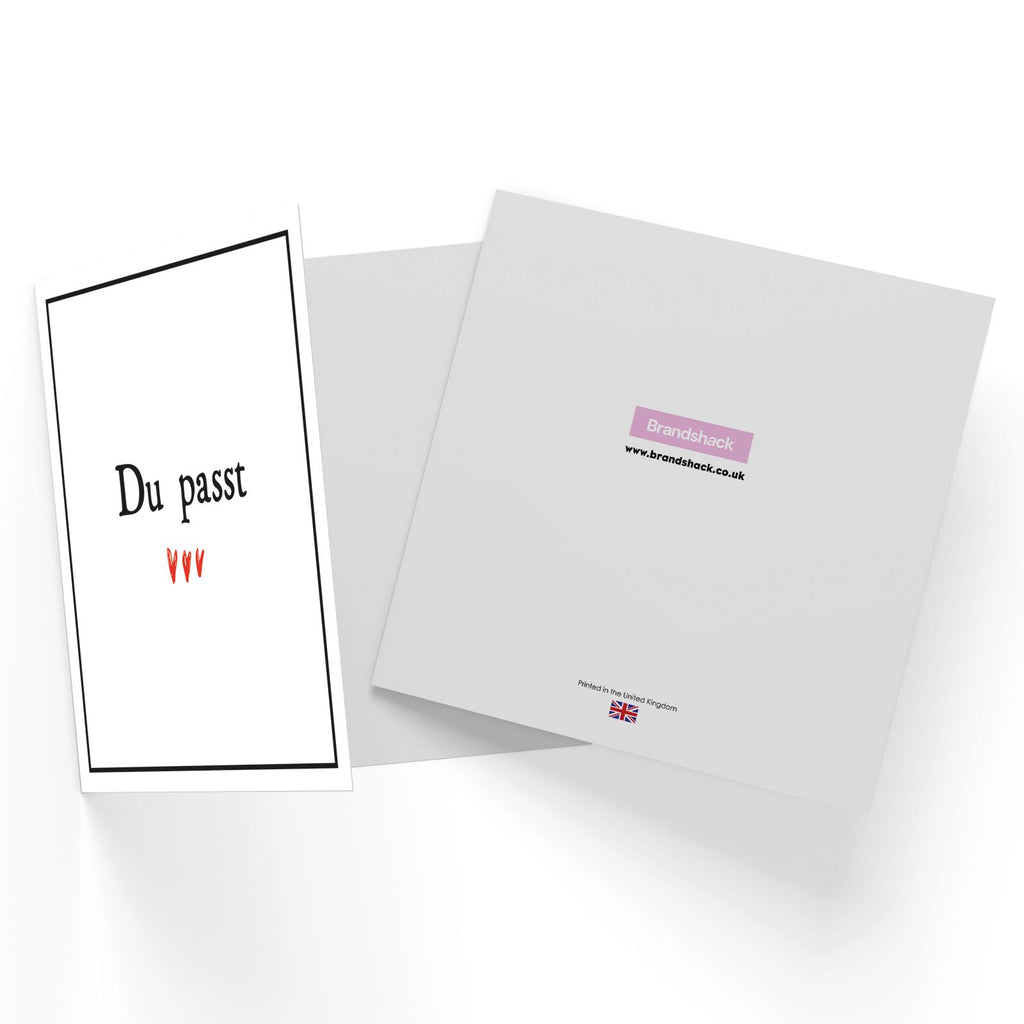 Du Passt Square Greetings Card
