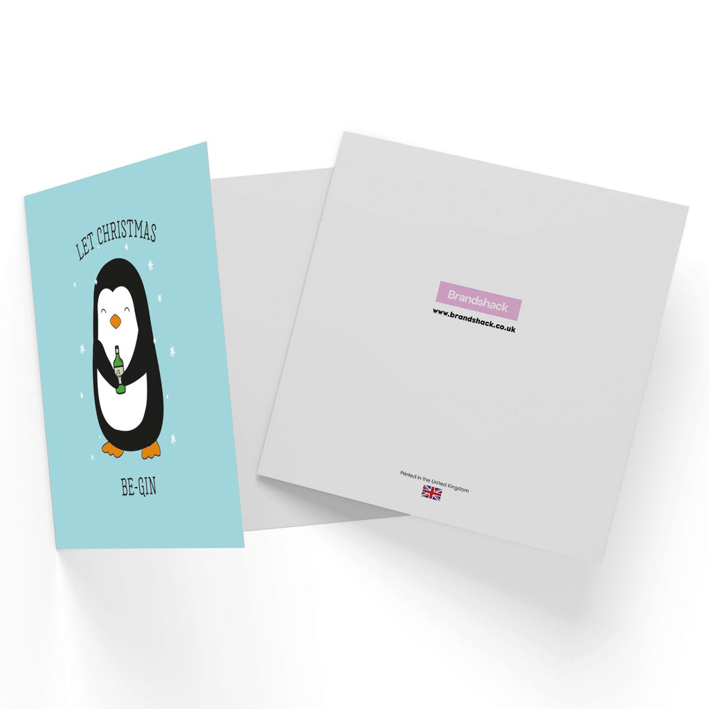 Let Christmas Be-Gin Square Greetings Card