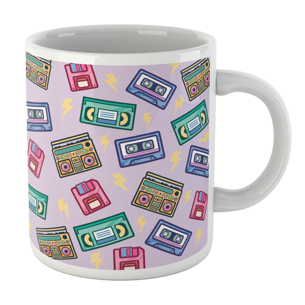 90's Product Scattered Pattern White Mug