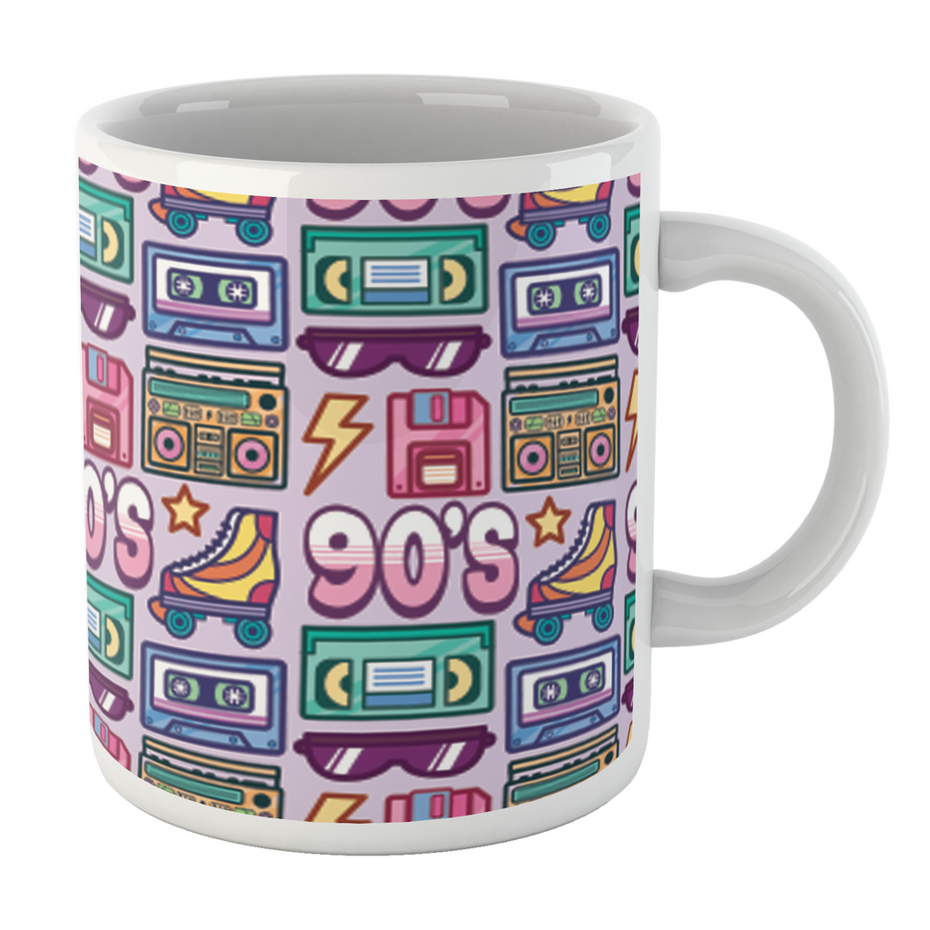 90's Product Tiled Pattern White Mug