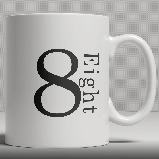 Alphabet Ceramic Mug - Number 8