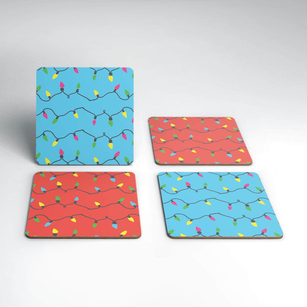 Christmas Lights Coaster Set