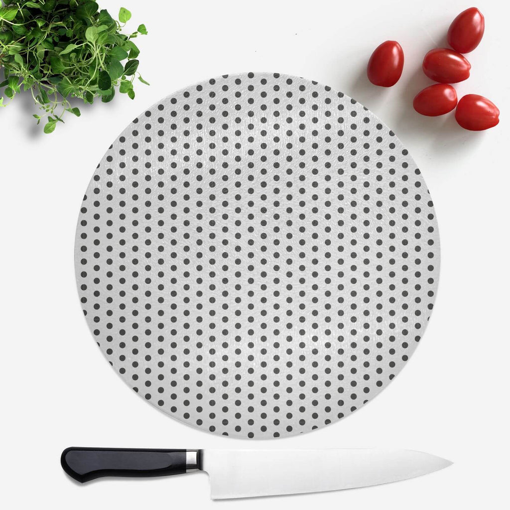 Black Polka Dot Round Chopping Board