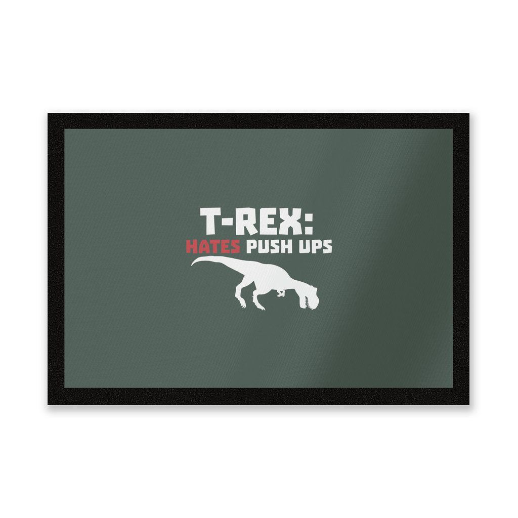 T-Rex Hates Pushups (white) Entrance Mat