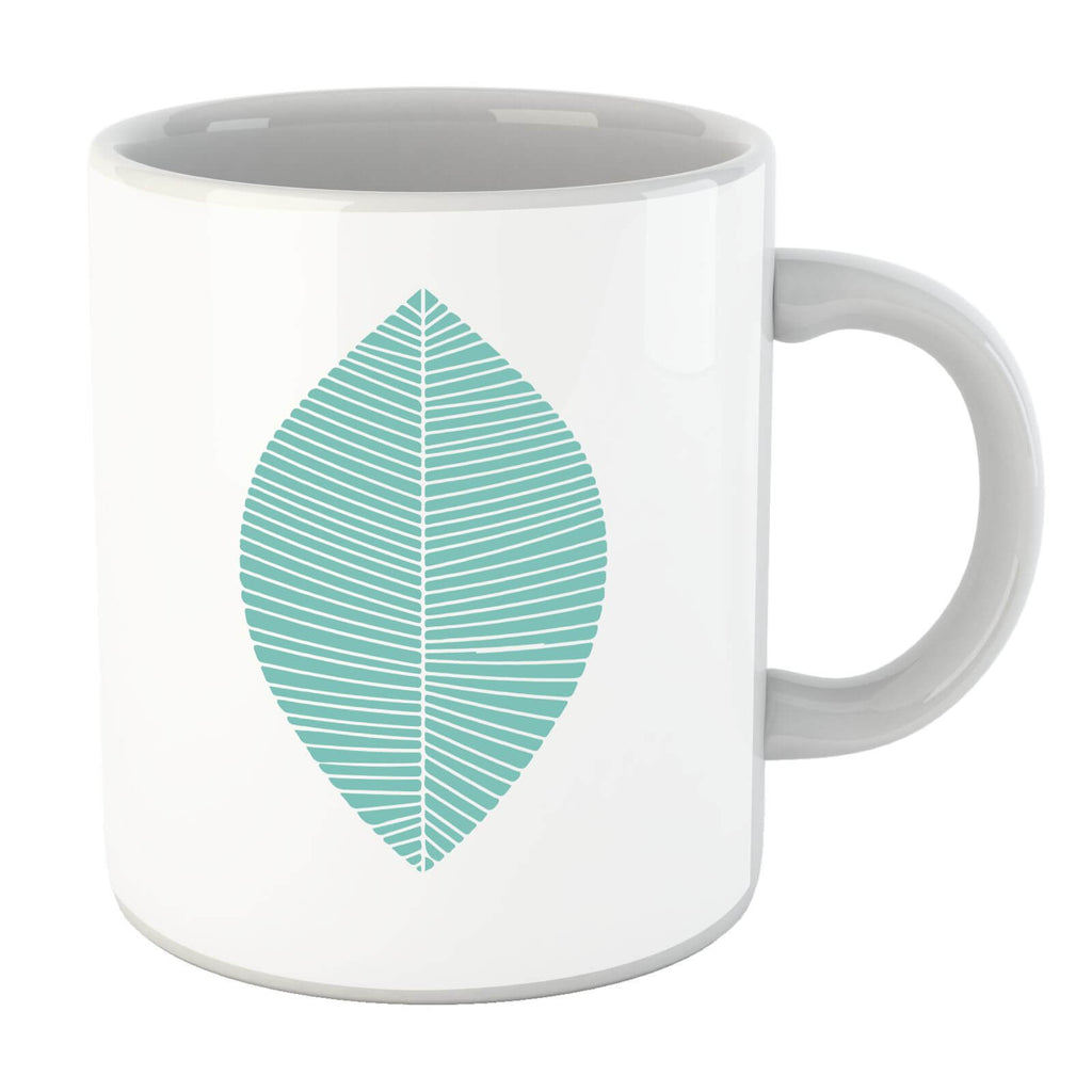 Plain Light Turquoise Leaf Mug