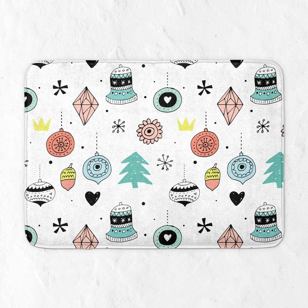 Colourful Christmas Decorations Bath Mat