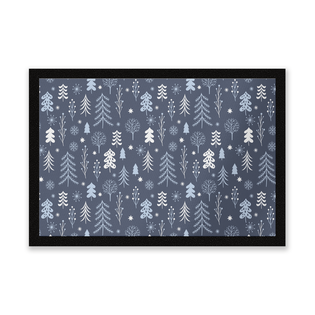 Dark Christmas Winter Forest Entrance Mat