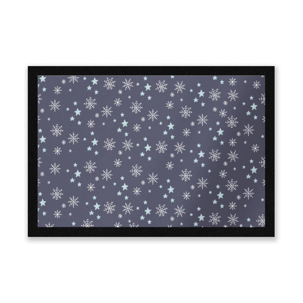 Snowflakes At Night Entrance Mat