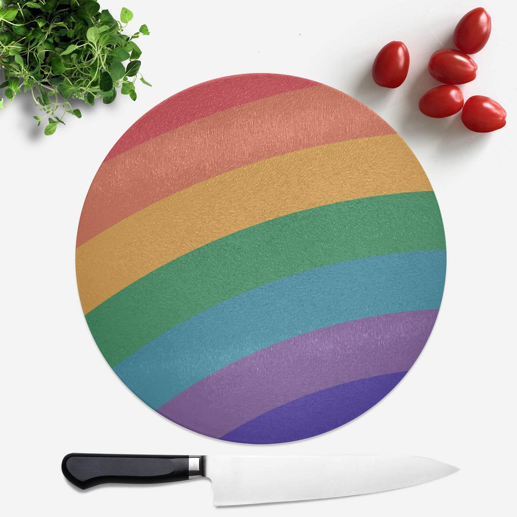Retro Rainbow Round Chopping Board