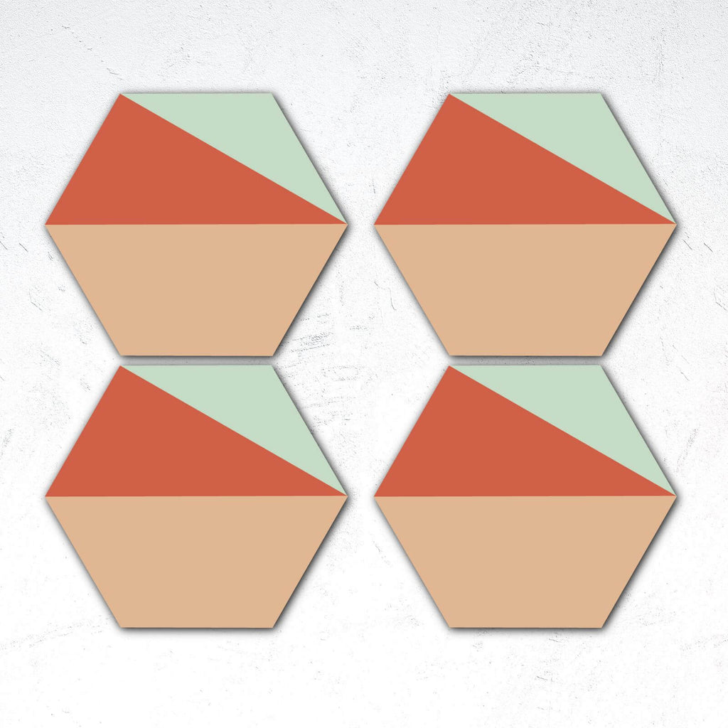Geometric Shapes Hexagonal Coaster Set