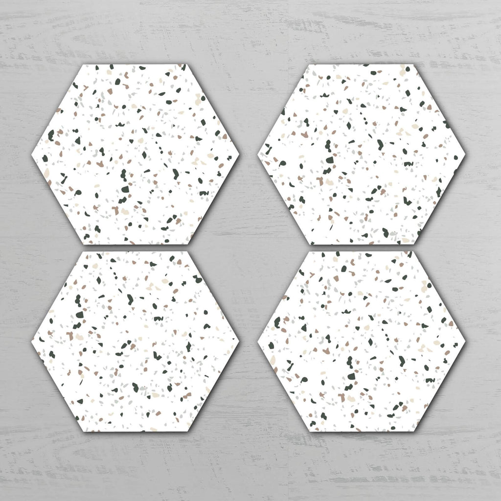 Terrazzo Hexagonal Coaster Set