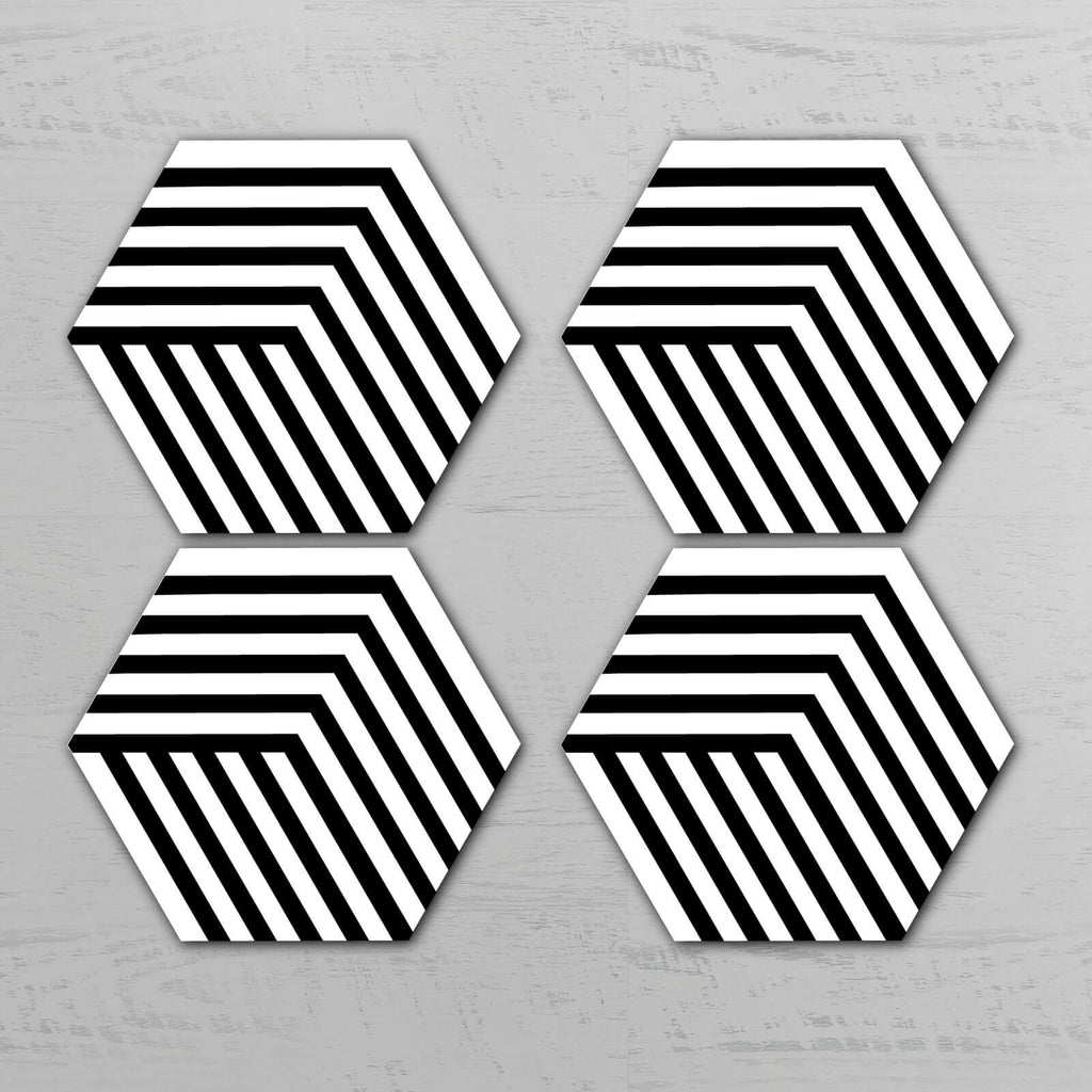 Optical Illusion Hexagonal Coaster Set