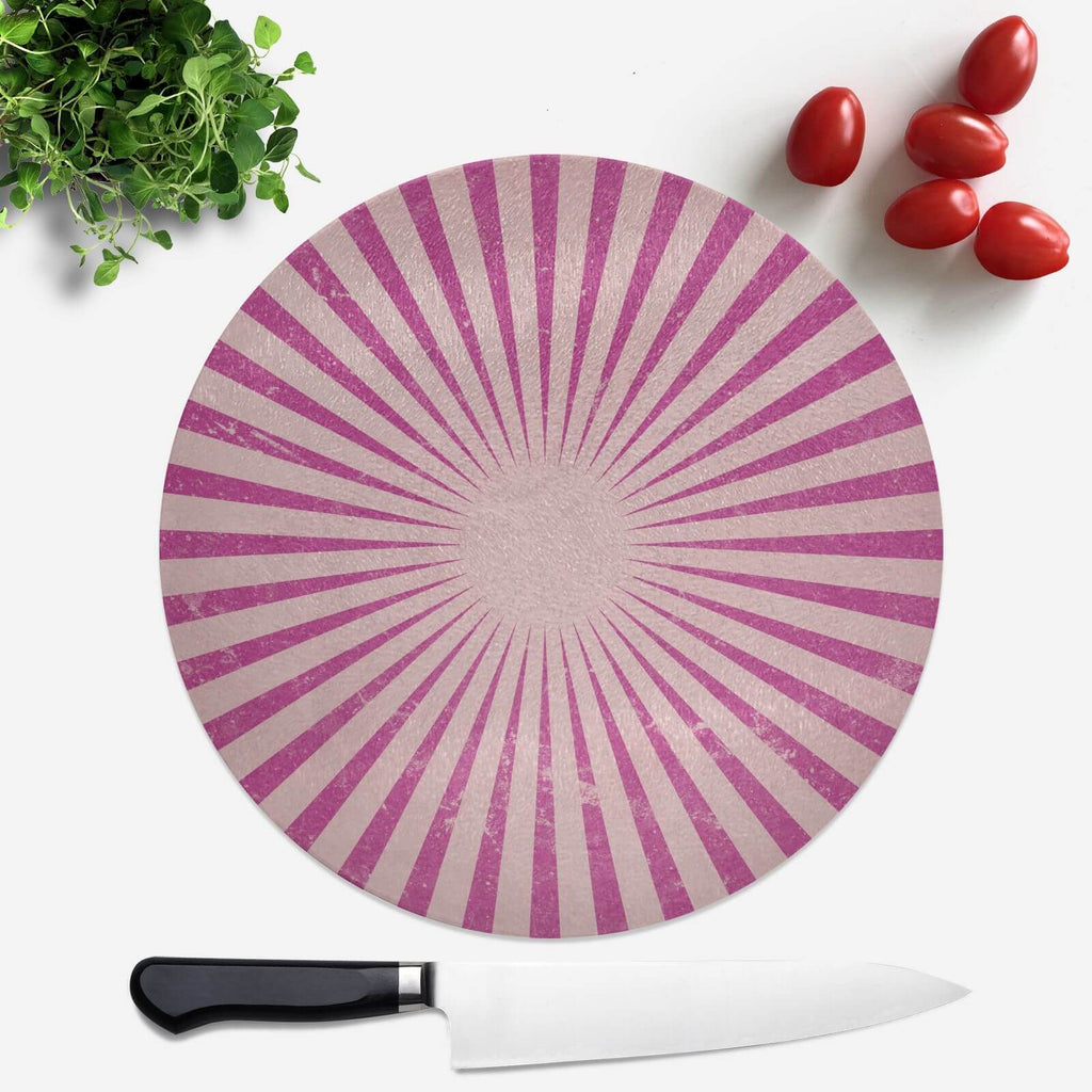 Circus Beams Pink Round Chopping Board